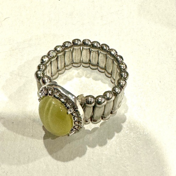 Elegant Yellow Stone Statement Ring - One Size Stretch Back - Picture 5 of 7